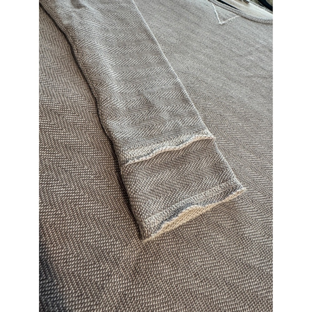 Nation LTD Jen Menchaca Grey Herringbone Raw Hem Sweatshirt Womens Small Peru - Picture 9 of 9